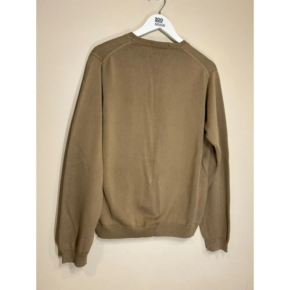 Eddie Bauer Men's M Luxe Pima Cotton Light Brown Knit Sweater Casual Classic